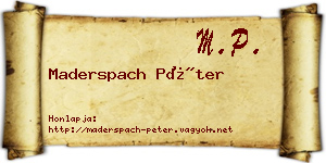 Maderspach Péter névjegykártya