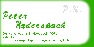 peter maderspach business card